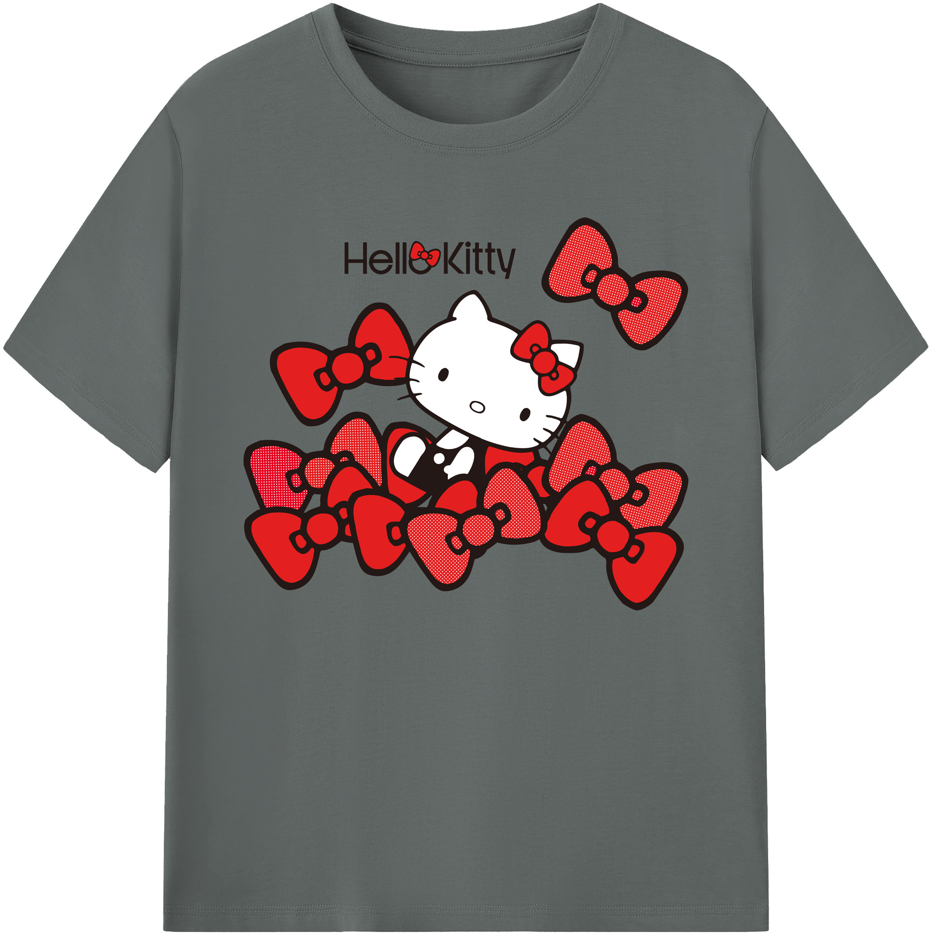 （画像用） Hello Kitty ハローキティ 綿100％ メンズ半袖Tシャツ｜肌触りやわらか＆通気性